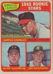 1965 Topps Baseball Cards      577     Rookie Stars-Darold Knowles-Don Buschhorn RC-Richie Scheinblum RC SP